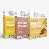 Amla, Reetha, Shikakai, Powder for Hair Care  Combo Pack of 3, Each 200gm